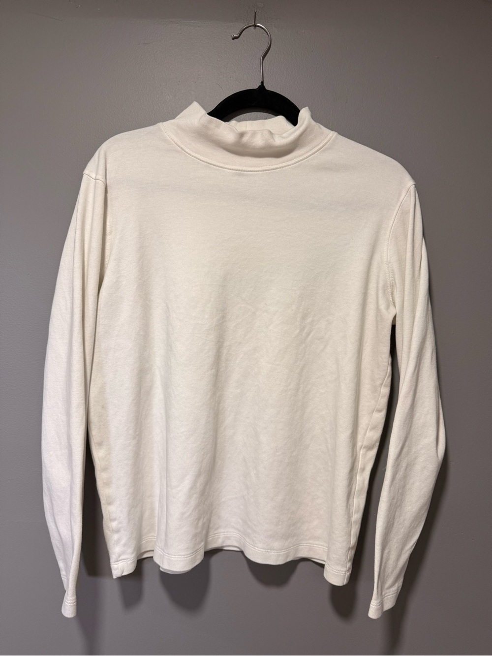St. John's Bay Cream Mock Neck Long-Sleeve Top